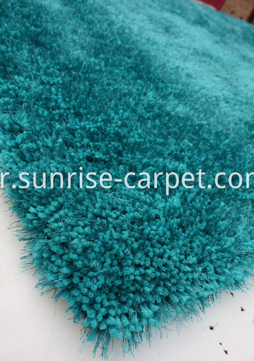 Thick Soft & Silk mix Shaggy crapet Rug Blue